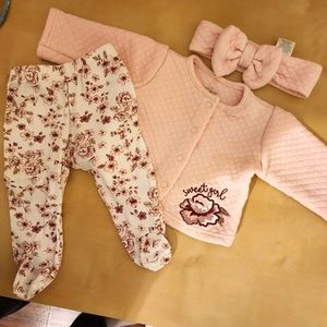 3pcs Set - Jacket, Pants and bow Headband